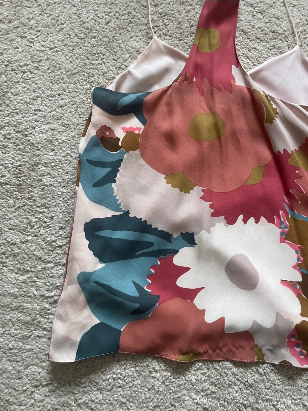 Tibi silk abstract floral racerback camisole top size 6 - Picture 6 of 8